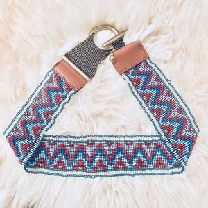 Anthropologie Beaded Chevron Belt